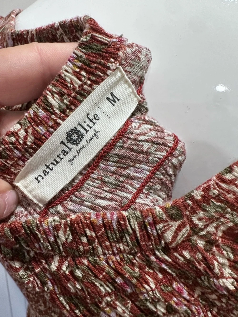 Natural Life Brown Floral Maxi Dress - Women's Boho Short Sleeve - Picture 9 of 9